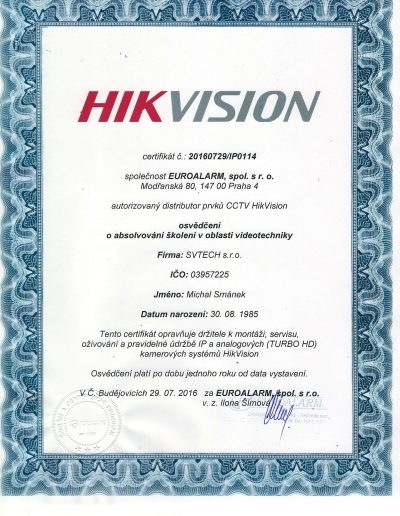 Certifikace HIKVISION